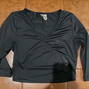 Gymshark Black Wrap Crop Top